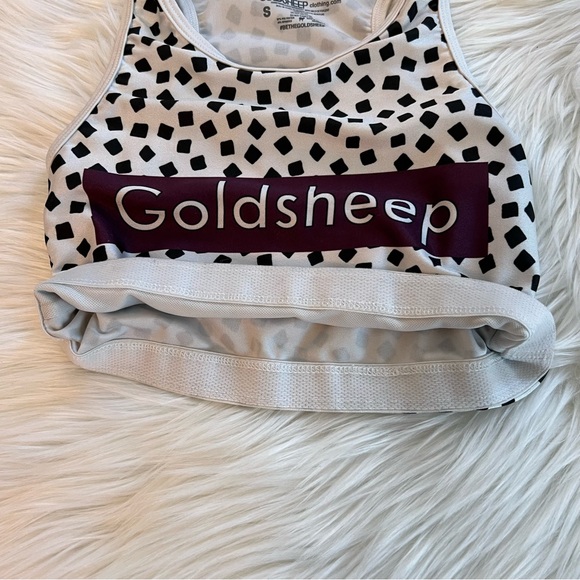 Goldsheep White Spotted Logo Crop Top - Picture 4 of 5